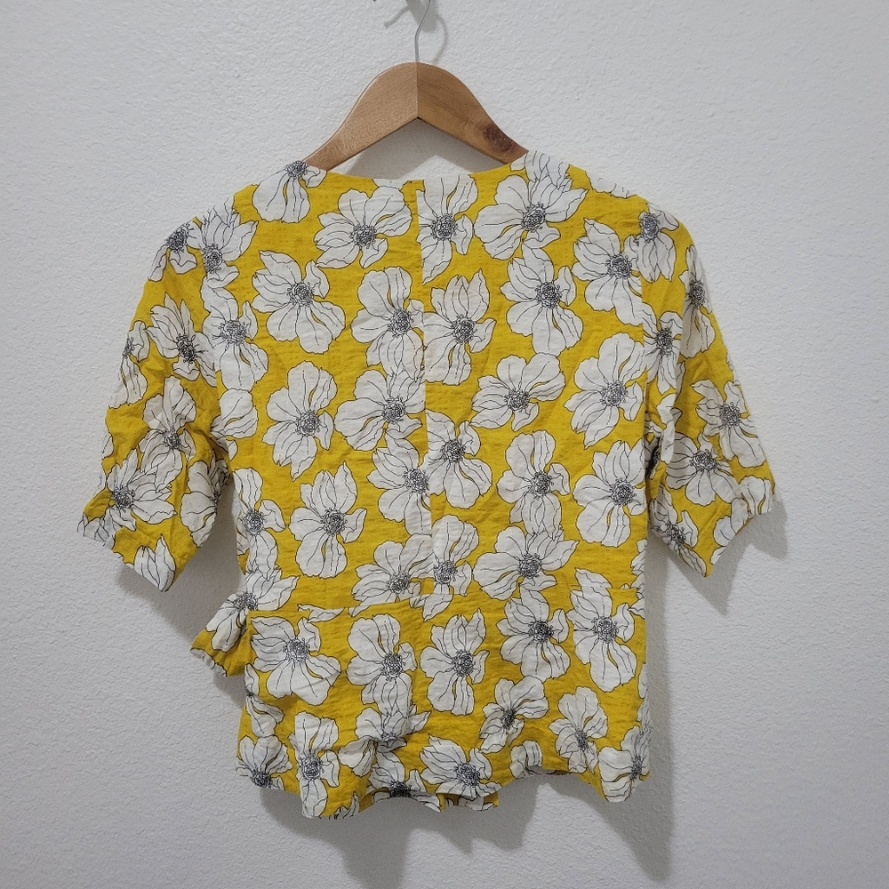 FRNCH Cotton Blend Wrap Top Size Medium - Picture 5 of 6